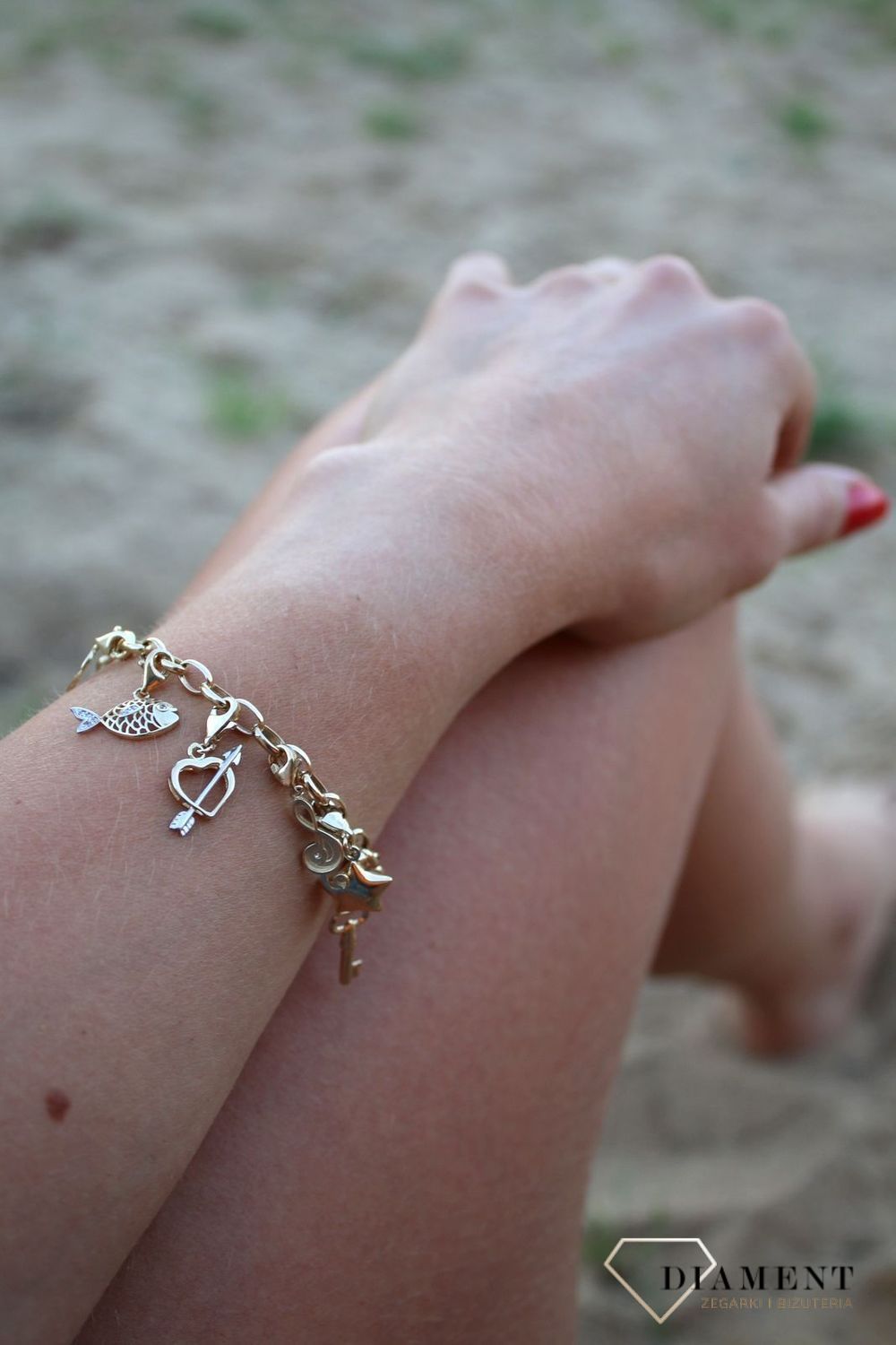 Złota zawieszka charms do bransoletki 333 ryba.jpg